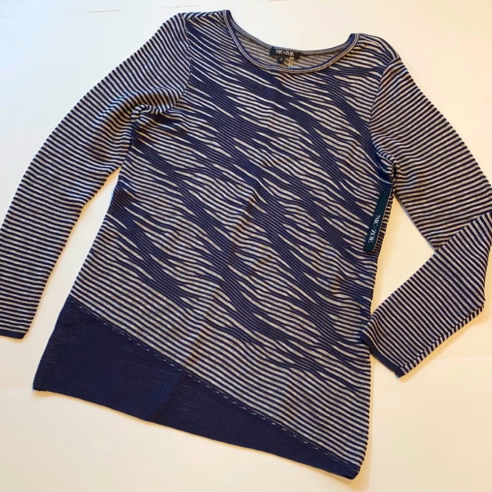 Nic + Zoe Small Pullover Crewneck Top Long Sleeve Sweater New D4(e)